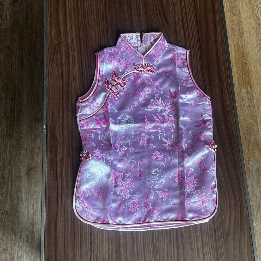 Elegant Purple Floral Cheongsam Top